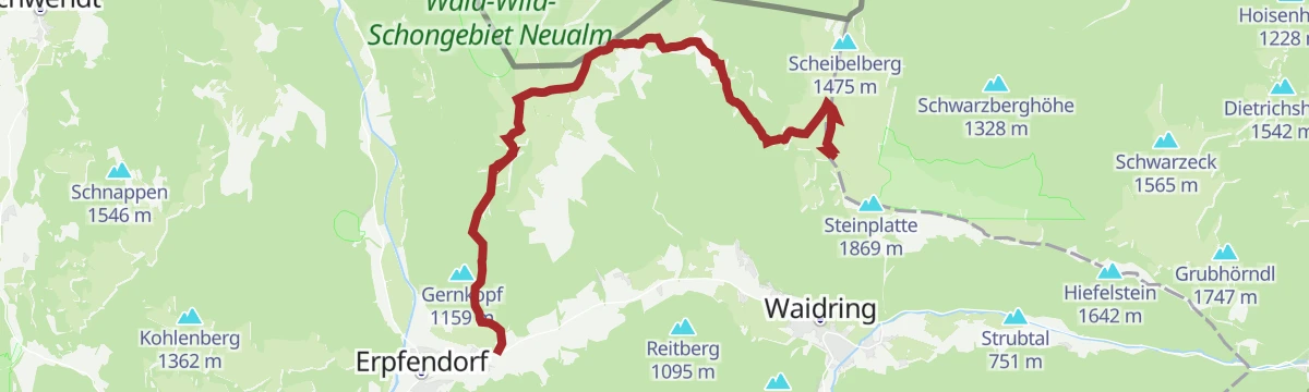 Route map: Steinplatte Waidring - Durchkaseralm - Straubinger Haus - Erpfendorf
